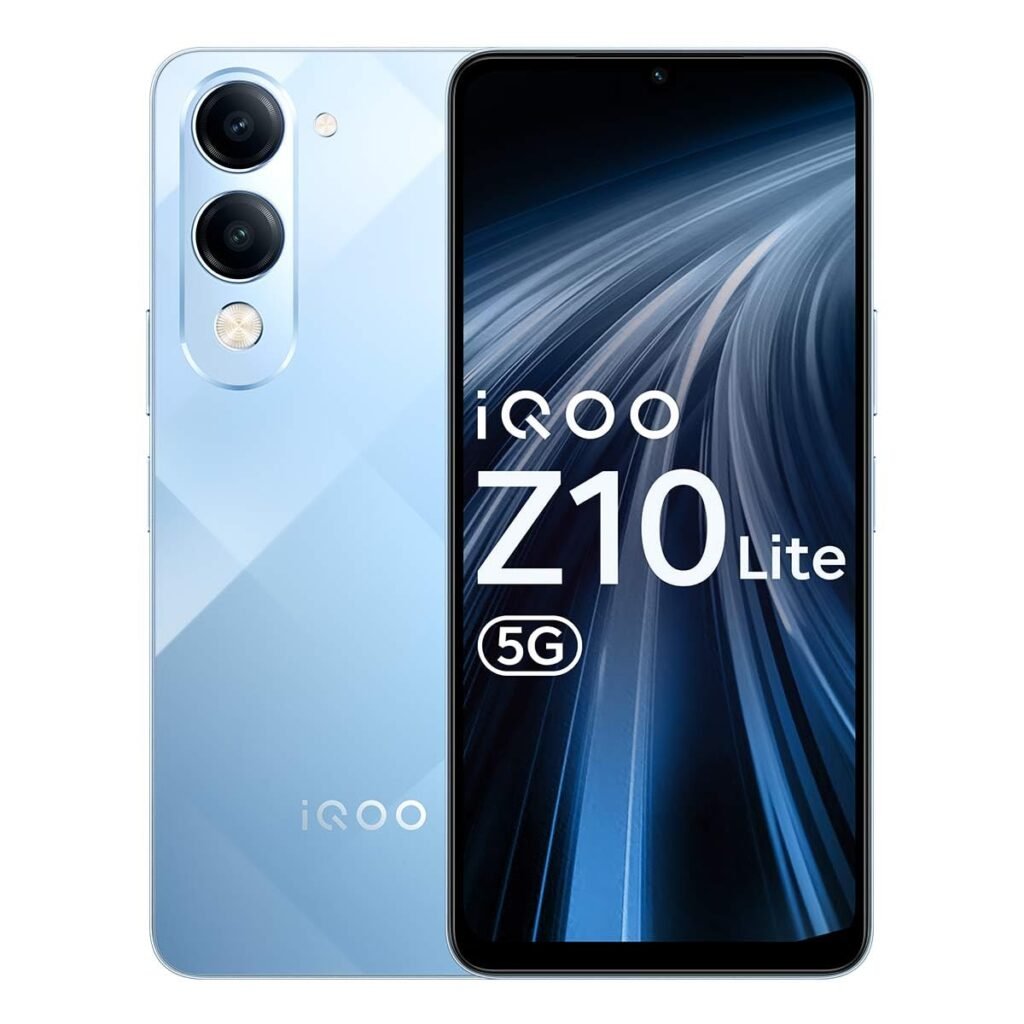 iQOO Z10 Lite 5G (Titanium Blue, 4GB RAM, 128GB Storage) | 6000 mAh Battery | Dimensity 6300 5G Processor with 433K+* AnTuTu Score
